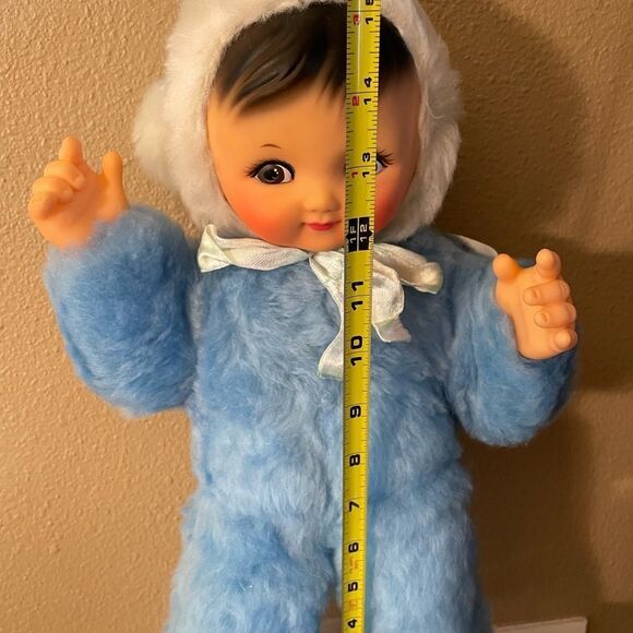 Rubber Face Doll Vintage Hand Painted Face Made in China Original Tag 16 inches - Picture 11 of 16